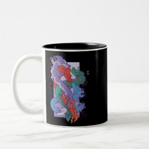 Official Four Element Dragon Asian Chinese Japanes Two-Tone Coffee Mug