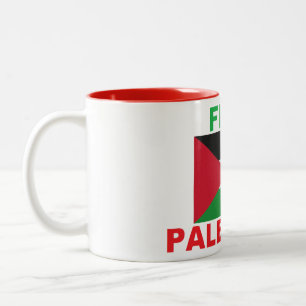 Official Free Palestine   Gaza Solidarity Flag  Two-Tone Coffee Mug