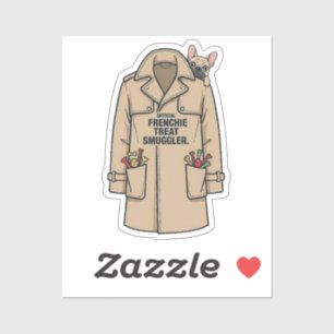 Official French Bulldog Treat Smuggler Funny Dog D Sticker