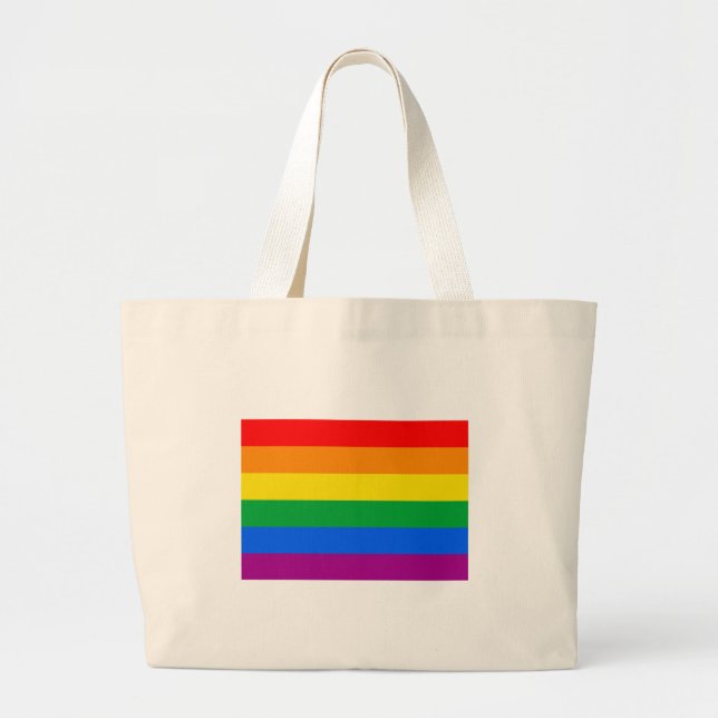 OFFICIAL GAY PRIDE FLAG LARGE TOTE BAG (Front)