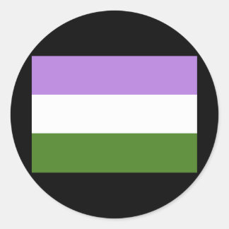 OFFICIAL GENDERQUEER PRIDE FLAG CLASSIC ROUND STICKER