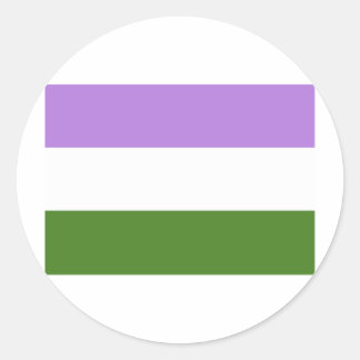 OFFICIAL GENDERQUEER PRIDE FLAG CLASSIC ROUND STICKER