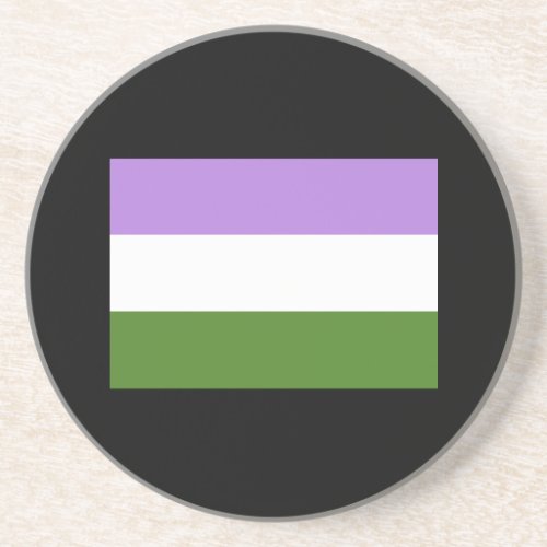 OFFICIAL GENDERQUEER PRIDE FLAG DRINK COASTER