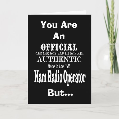 Official Genuine Made USA Ham Radio Greeting Card