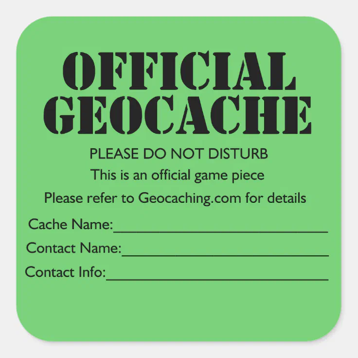 5 Geocache Stickers Labels Decals for Geocaching Peel and Stick Cards 4 x 2 inch 