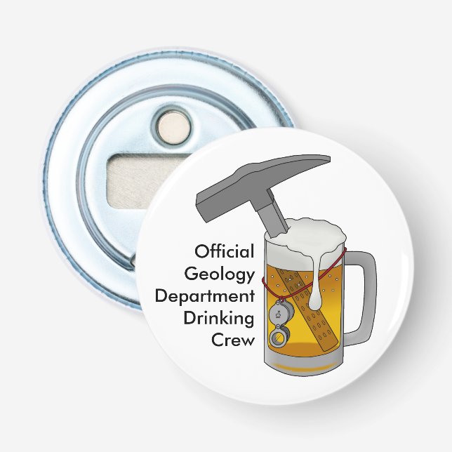 Official Geology Department Drinking Crew Bottle Opener (Front)