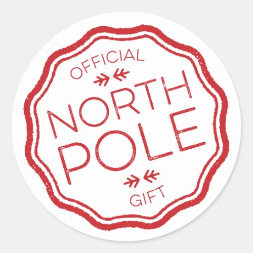 Official Gift from the North Pole Classic Round Sticker