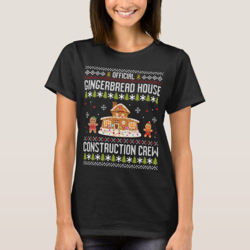 official gingerbread house construction crew ugly T_Shirt