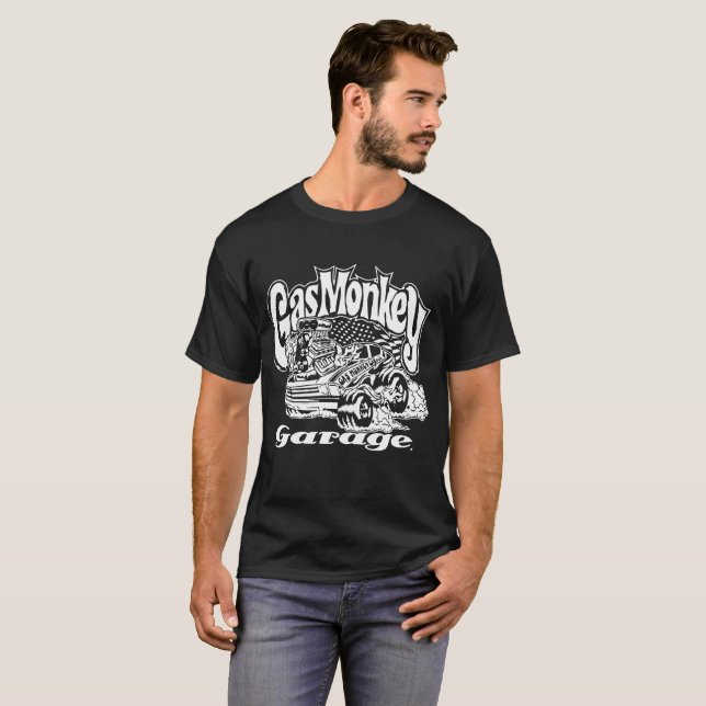 Official Gmg Gas Monkey Garage Black Hot Rod T-Shi T-Shirt (Front Full)