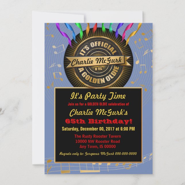 OFFICIAL Golden Oldie Party Invitation (Front)