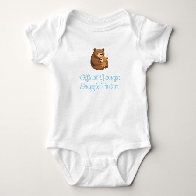 Official Grandpa Snuggle Partner, Baby Boy, Funny Bodysuit (Front)