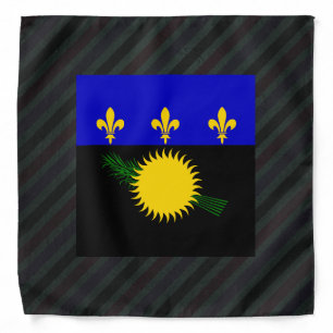 Official Guadeloupe Flag on stripes Bandana