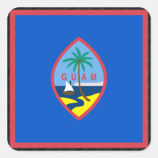 Official Guam Flag on stripes Square Sticker