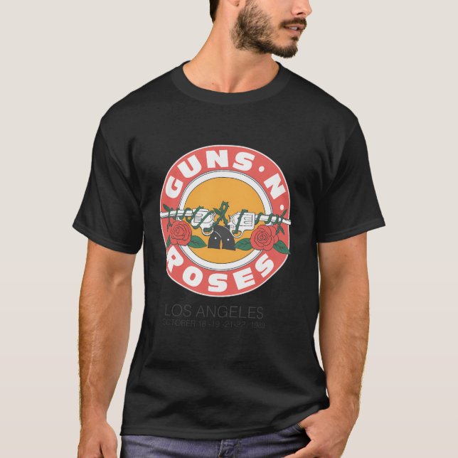 Official Guns Nâ€™ Roses 1989 Bullet Seal La T-Shirt (Front)
