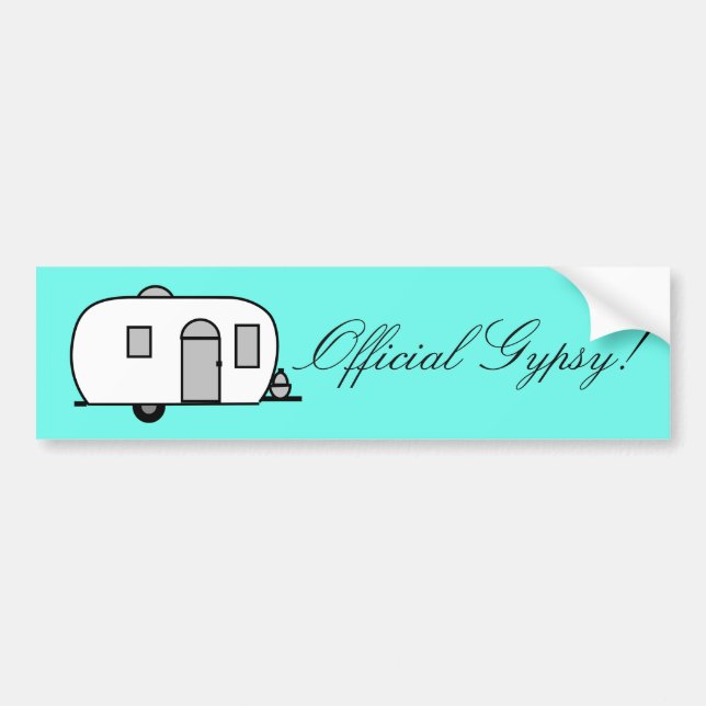 Official Gypsy! Streamlined Rounder camper trailer Bumper Sticker (Front)