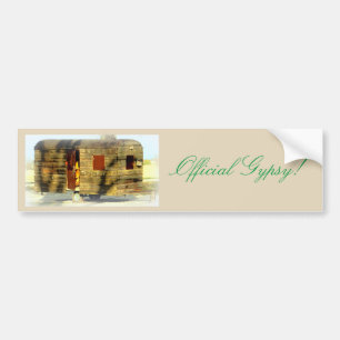 Official Gypsy! Weathered wood caravan trailer Bumper Sticker