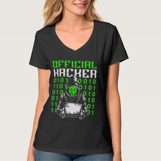 Official Hacker It Hack Hacking Computer Hacker T-Shirt (Front)