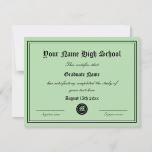 Official High School diploma certificate template