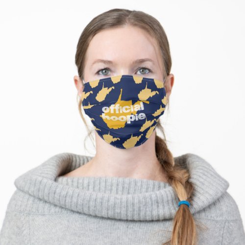 Official Hoopie Fun State West Virginia Mountains Adult Cloth Face Mask