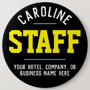 Official Hotel Staff Identification Button Badge