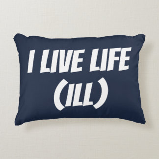 Official I Live Life (ILL) Pillow Navy Blue Pillow