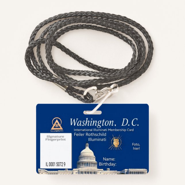 Official Illuminati Membership Badge (Front with Lanyard)