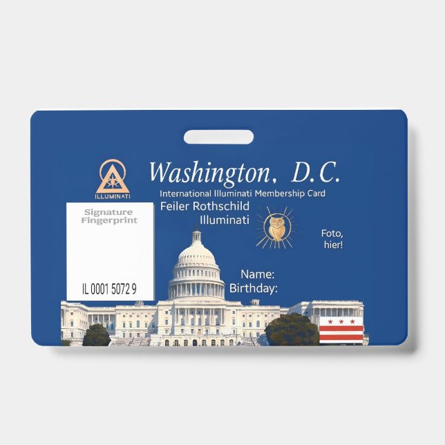 Official Illuminati Membership Card Badge (Front)