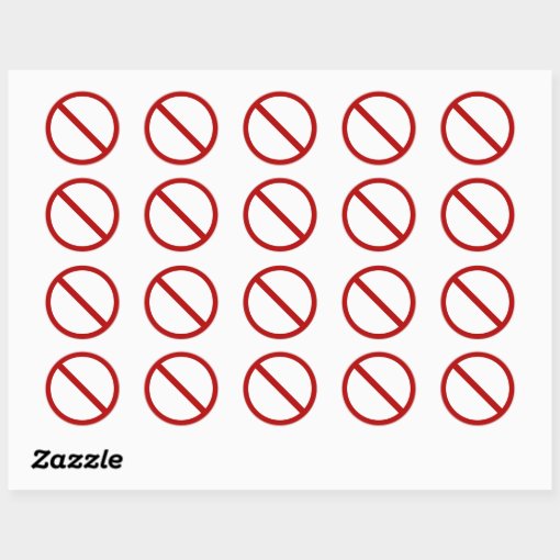 Official international no symbol ISO 3864-1 Classic Round Sticker | Zazzle