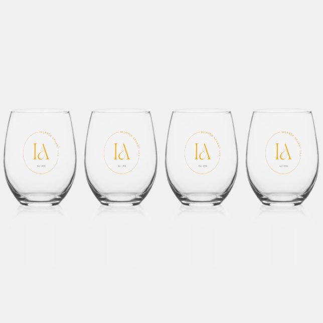 Official Iolande Argent LLC Stemless Red Wine Set Stemless Wine Glass (Front)