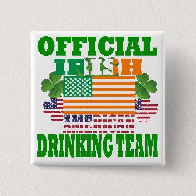 Official Irish American drinking team Button (Front)