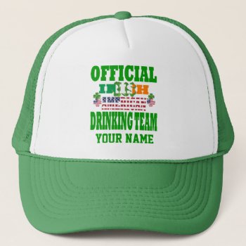 Official   Irish American Drinking Team Trucker Hat by Paddy_O_Doors at Zazzle
