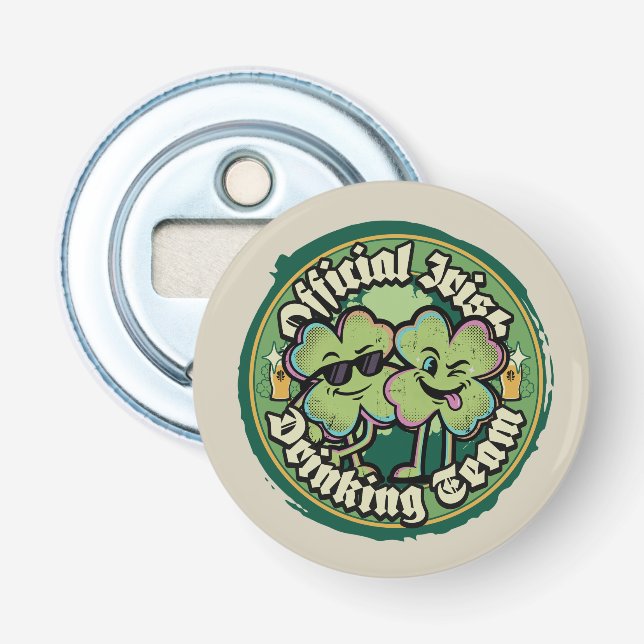 Official Irish Drinking Team Funny Retro 90s Bottle Opener (Front)