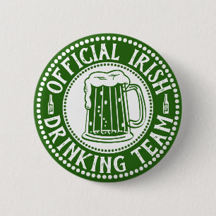 Official Irish Drinking Team Funny St Paddys Day Button