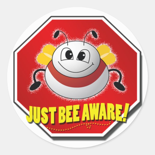 Official Just Bee Aware Logo Classic Round Sticker (Front)