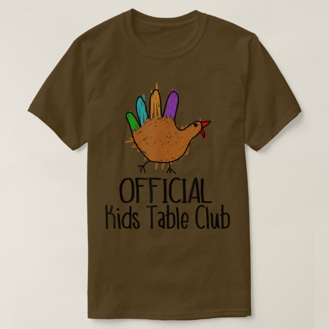 Official Kids Table Club T Funny Thanksgiving Day  T-Shirt (Design Front)