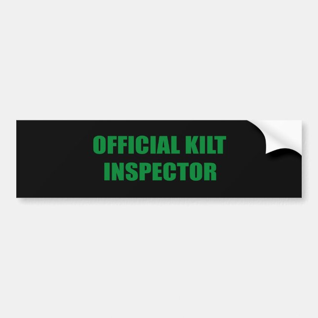 OFFICIAL KILT INSPECTOR BUMPER STICKER (Front)
