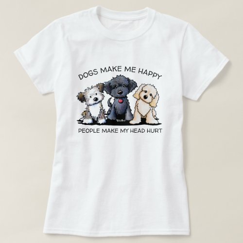 Official KiniArt Dogs Make Me Happy T_Shirt