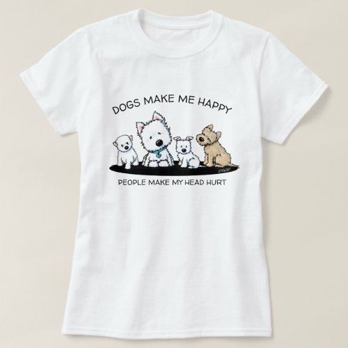 Official KiniArt Dogs Make Me Happy T_Shirt