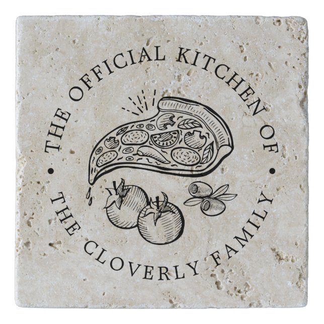 Official Kitchen | Pizza Themed Serving Ceramic Ti Trivet (Front)