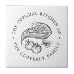 Official Kitchen | Pizza Themed Serving Ceramic Tile<br><div class="desc">A funny yet classy custom ceramic tile tailored to your family kitchen.  Use the customization functions to control the text size,  font,  and other options.  Have fun being creative and making it your own.</div>