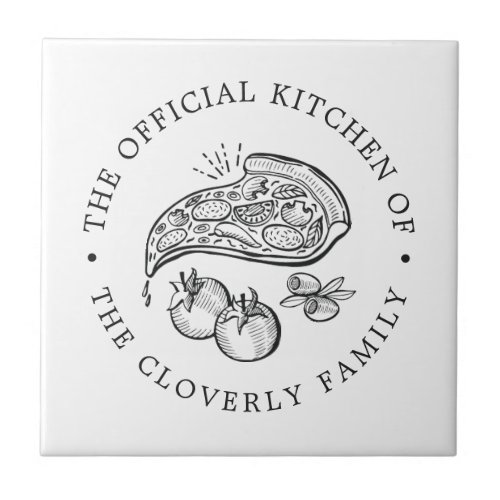 Official Kitchen  Pizza Themed Serving Ceramic Tile