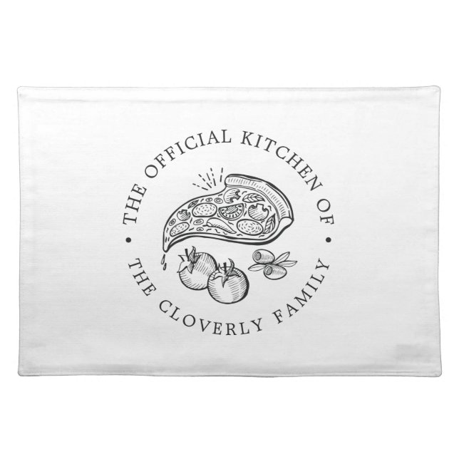 Official Kitchen | Pizza Themed Serving Cloth Placemat (Front)
