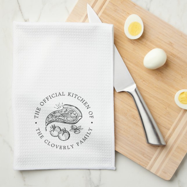 Official Kitchen | Pizza Themed  Towel (Quarter Fold)