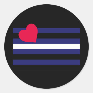 OFFICIAL LEATHER PRIDE FLAG CLASSIC ROUND STICKER