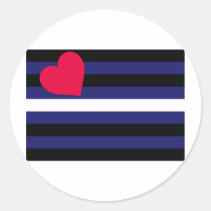 OFFICIAL LEATHER PRIDE FLAG CLASSIC ROUND STICKER