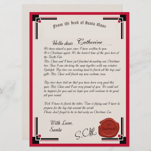 Official Letter From Santa Claus Holiday Card