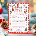 Official Letter to Santa Claus Christmas Eve Mail Invitation<br><div class="desc">♥ This cute Elf Letter is a perfect addition to your Magical Christmas!</div>