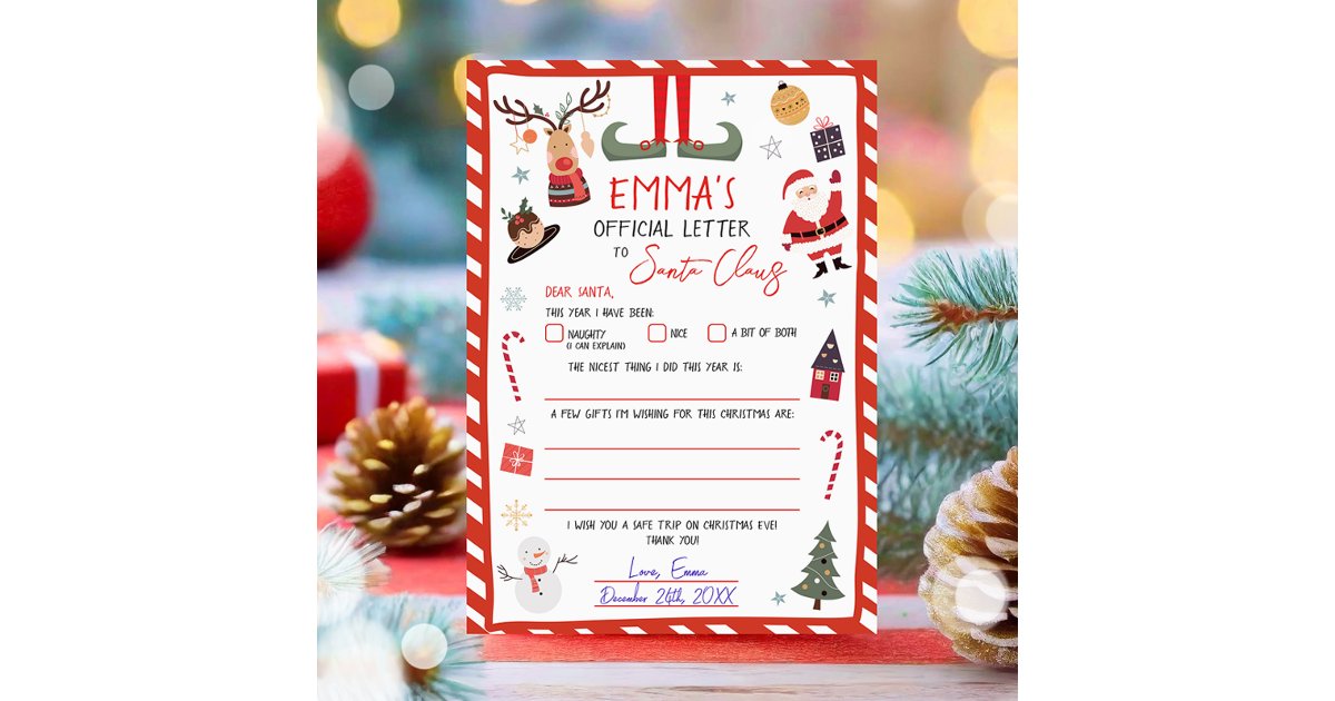 Official Letter to Santa Claus Christmas Eve Mail Invitation | Zazzle