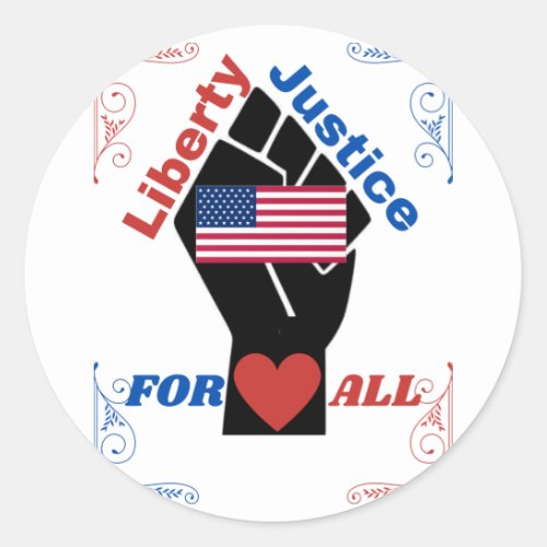 Official Liberty and Justice For All Collection 8  Classic Round Sticker