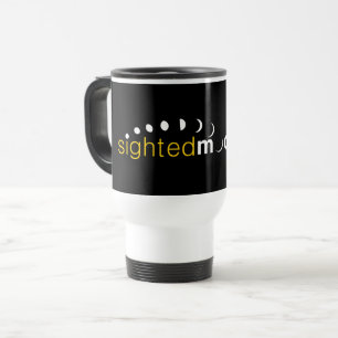Official Logo of Sighted Moon on a Travel Mug